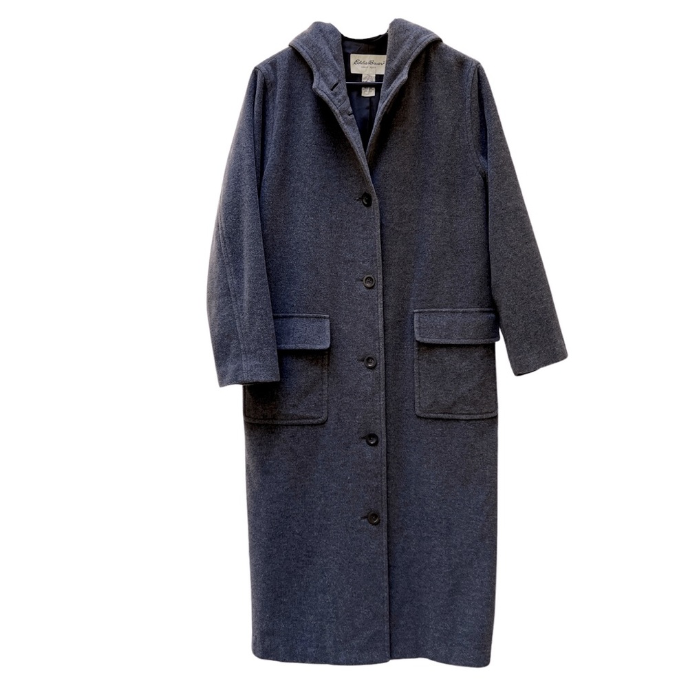 Eddie Bauer Long Wool Cashmere Blend Winter Coat Petite Large